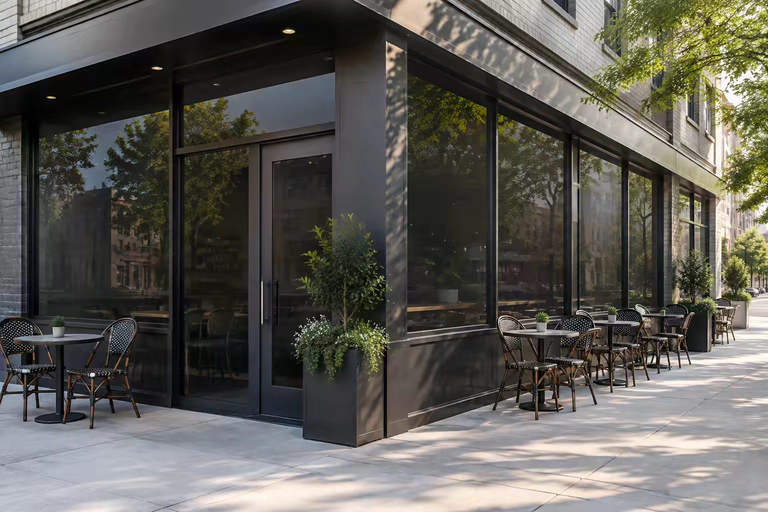 Storefront after commercial window film